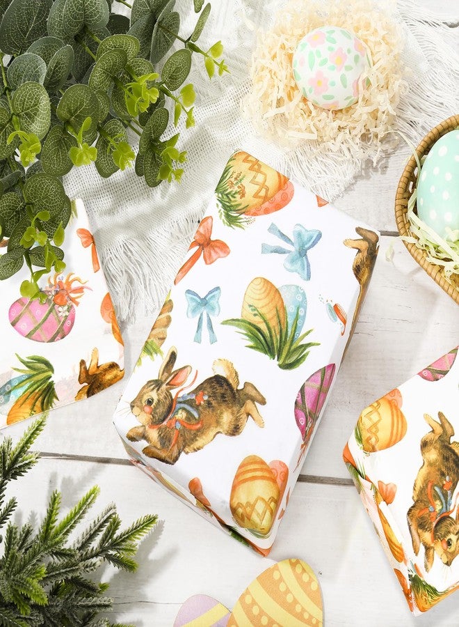 Whaline Easter Tissue Paper Watercolor Easter Bunny Egg Wrapping Paper Gift Wrapping Tissue Paper Holiday Art Paper Crafts for Easter Home DIY Gift Bags Party Favor Decor, 14 x 20 Inch, 100 Sheet - Image 5